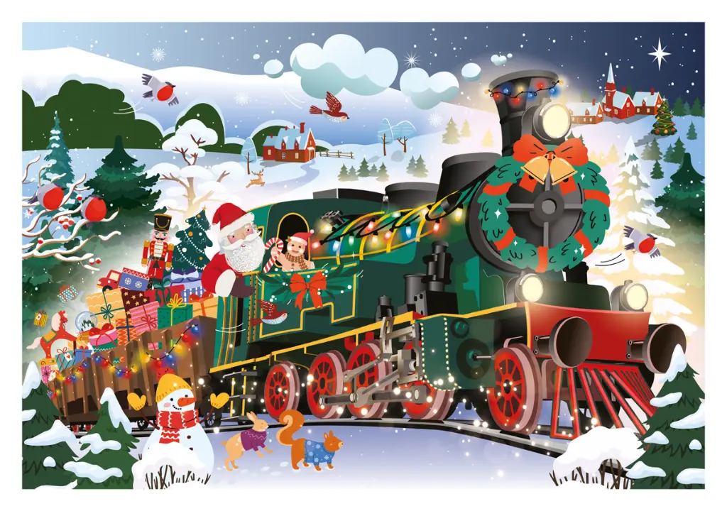 Puzzle 250 el. Christmas 3 Santa's Train_5902277396006_wkladka.webp