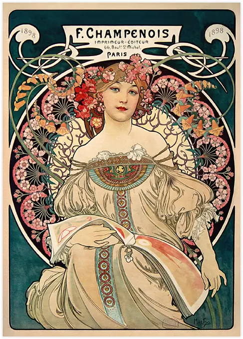 Puzzle 1000 Art 16 Alphonse Mucha F. Champenois 5902277406309 plansza_bez_wykrojnika 72ppi.webp
