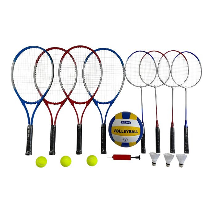 4 Player Badminton Volley Ball Tennis Set 6m