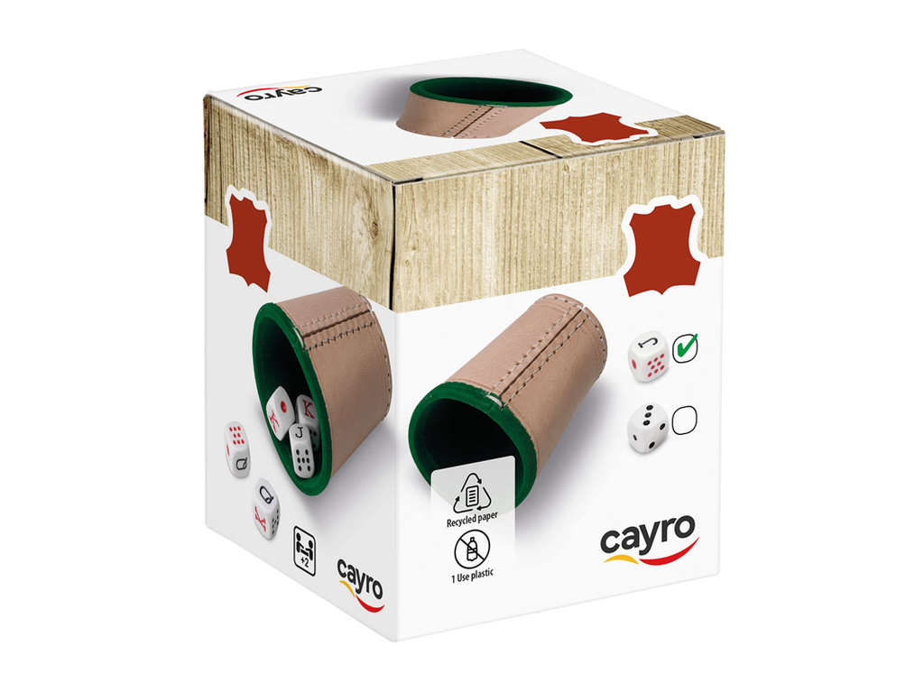 CAYRO POKER DICE CUP LINED WITH 5 DOTS DICES