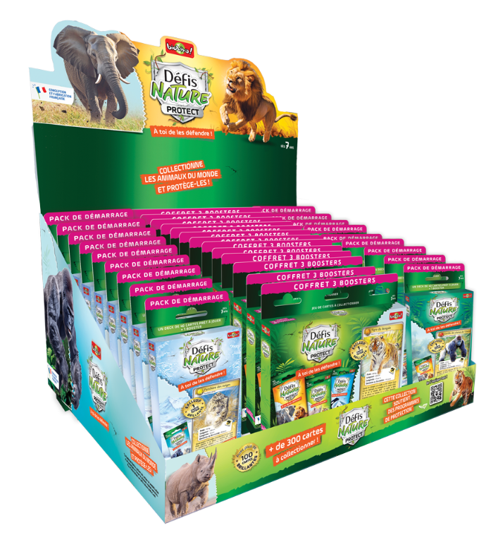 BIOVIVA - DÉFIS NATURE PROTECT - PETIT PRÉSENTOIR DE COMPTOIR PLEIN EN CARTON