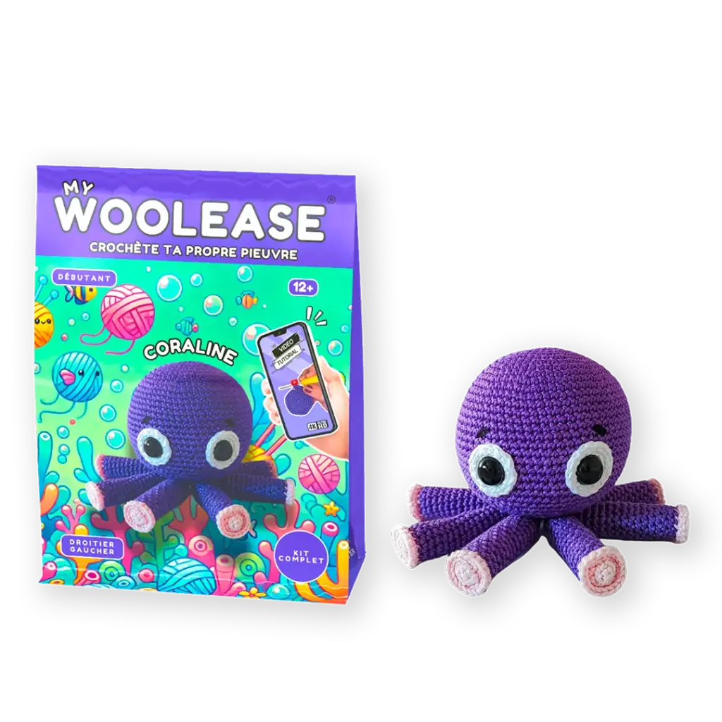 MY WOOLEASE - CROCHET KIT - CORALINE THE OCTOPUS