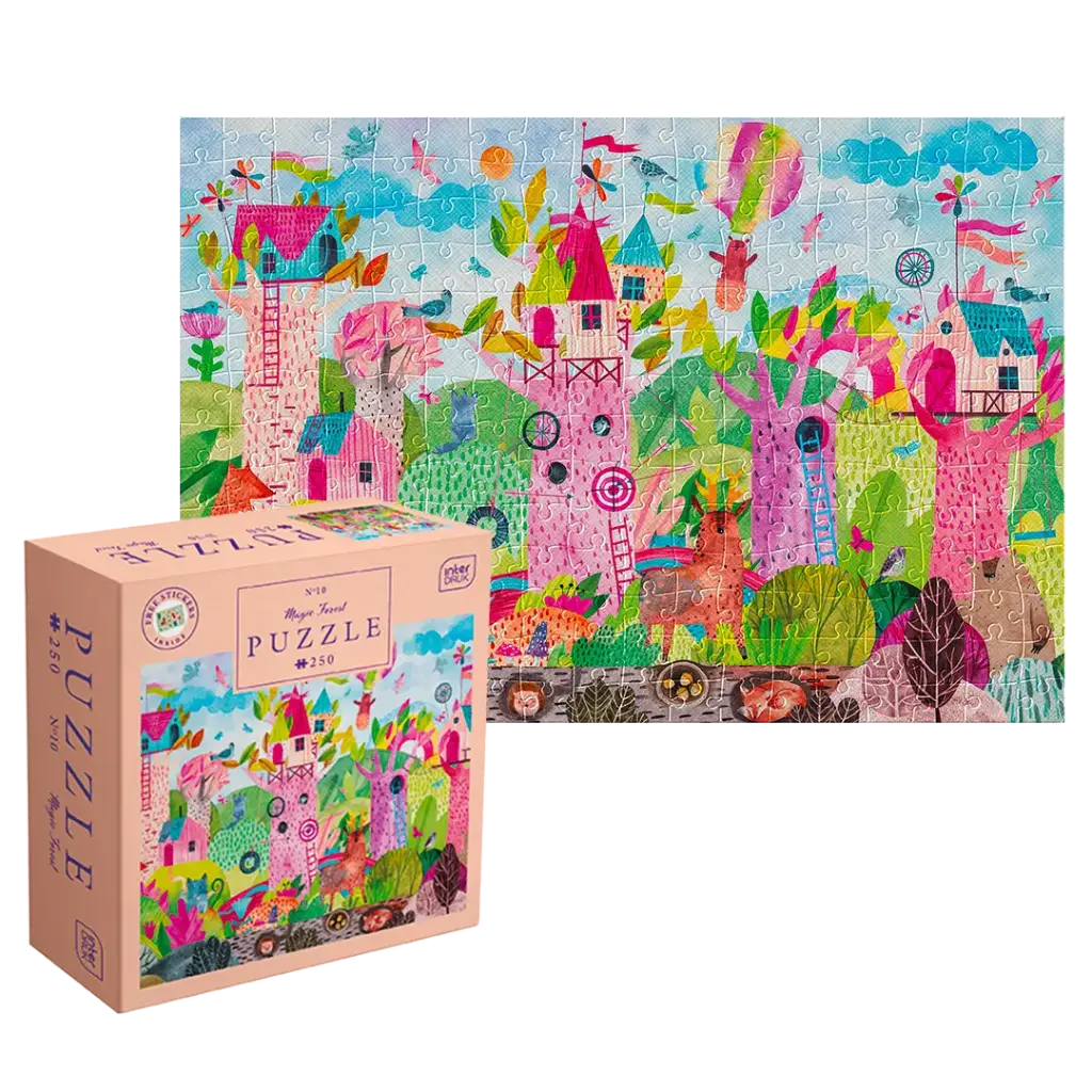 INTERDRUK - PUZZLE 250 - KIDS WITH STICKERS 10 MAGIC FOREST