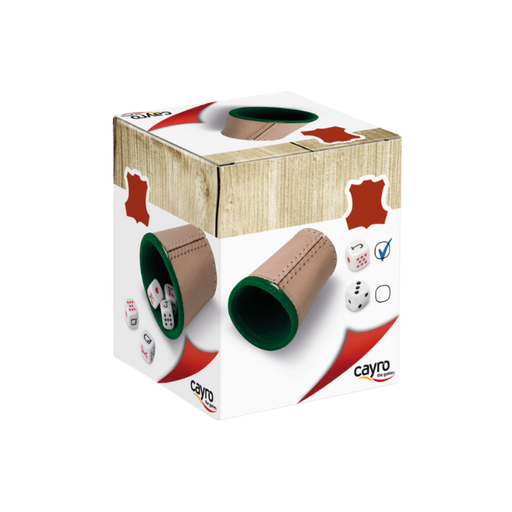 [02427] LEATHER DICE CUP WITH POKER DICES