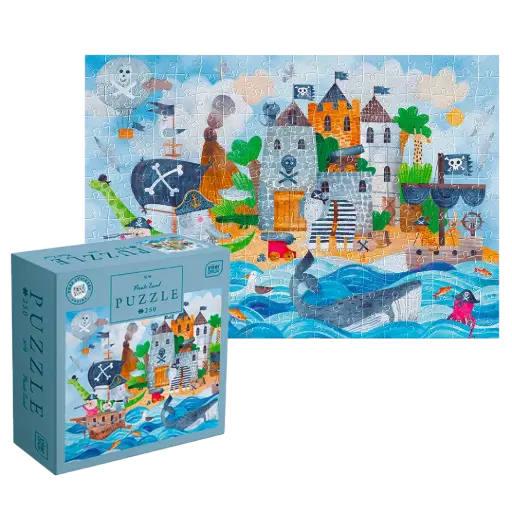 [04157] INTERDRUK - PUZZLE 250 - KIDS WITH STICKERS 9 PIRATE LAND