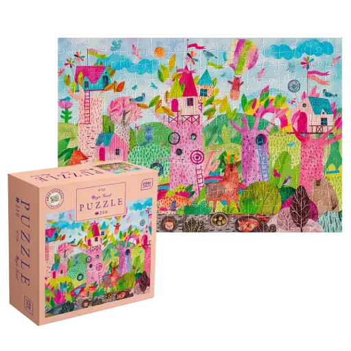 [04158] INTERDRUK - PUZZLE 250 - KIDS WITH STICKERS 10 MAGIC FOREST