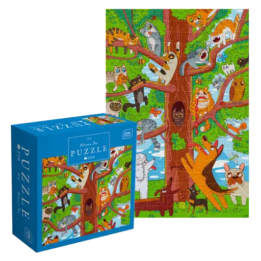 [04162] INTERDRUK - PUZZLE 250 - KIDS 2 CATS ON A TREE